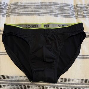 2xist Black Briefs with Lime Trim